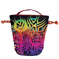 Abstract Jungle Drawstring Bucket Bag by icarusismartdesigns