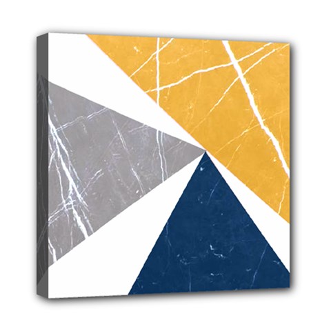 Pattern Abstrait Effet Bleu/jaune Mini Canvas 8  X 8  (stretched) by kcreatif