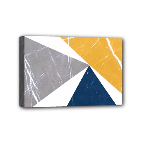 Pattern Abstrait Effet Bleu/jaune Mini Canvas 6  X 4  (stretched) by kcreatif