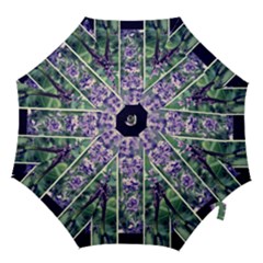 Collage Fleurs Violette Hook Handle Umbrellas (small) by kcreatif