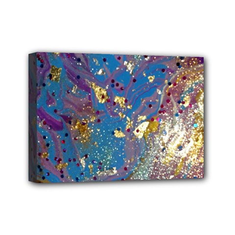 My Pour Cup Painting 7 1 Cbdoilprincess   Df5b0c77-5a26-49cd-826f-75cf5d9c0a00 Mini Canvas 7  X 5  (stretched) by CBDOilPrincess1