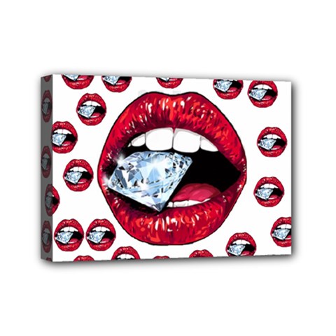 Lips Diamonds Cbdoilprincess  Df7357df-b45a-476d-b5b0-d19665f6de3f Mini Canvas 7  X 5  (stretched) by CBDOilPrincess1
