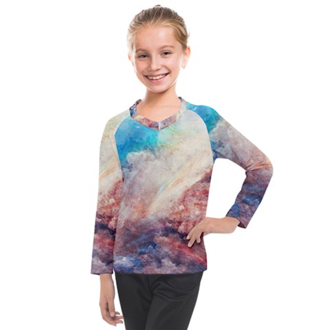 Abstract Galaxy Paint Kids  Long Mesh Tee by goljakoff