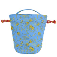 Folk Floral Pattern  Abstract Flowers Print  Seamless Pattern Drawstring Bucket Bag by Eskimos