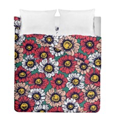 Daisy Colorfull Seamless Pattern Duvet Cover Double Side (full/ Double Size) by Kizuneko
