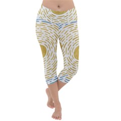 Sunshine Painting Lightweight Velour Capri Yoga Leggings by goljakoff