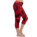 Red Vivid Marble Pattern 15 Lightweight Velour Capri Yoga Leggings View3