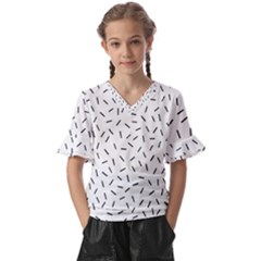 Rain  Kids  V-neck Horn Sleeve Blouse by Sobalvarro