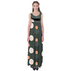 Black Peach White  Empire Waist Maxi Dress by Sobalvarro