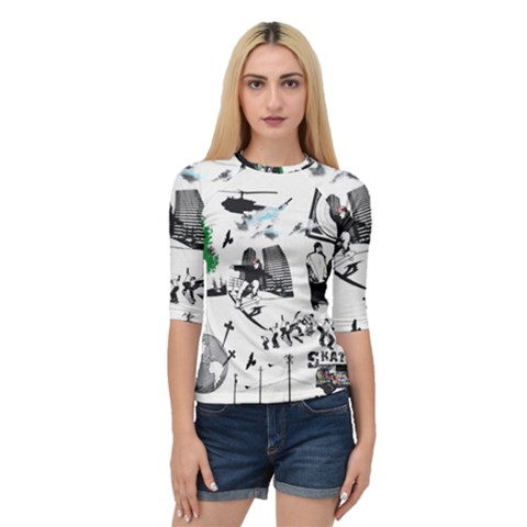 Skaterunderground Quarter Sleeve Raglan Tee by PollyParadise