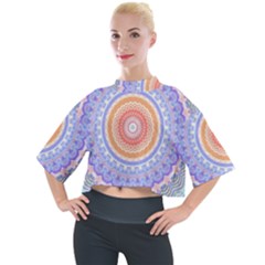 Pretty Pastel Boho Hippie Mandala Mock Neck Tee by CrypticFragmentsDesign