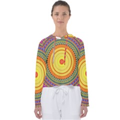 Neon Calliope Kaleidoscope Mandala Women s Slouchy Sweat by CrypticFragmentsDesign