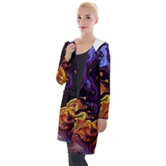 Nebula Starry Night Skies Abstract Art Hooded Pocket Cardigan by CrypticFragmentsDesign
