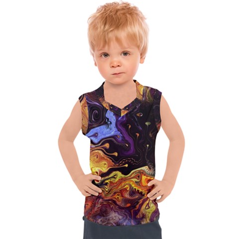 Nebula Starry Night Skies Abstract Art Kids  Sport Tank Top by CrypticFragmentsDesign