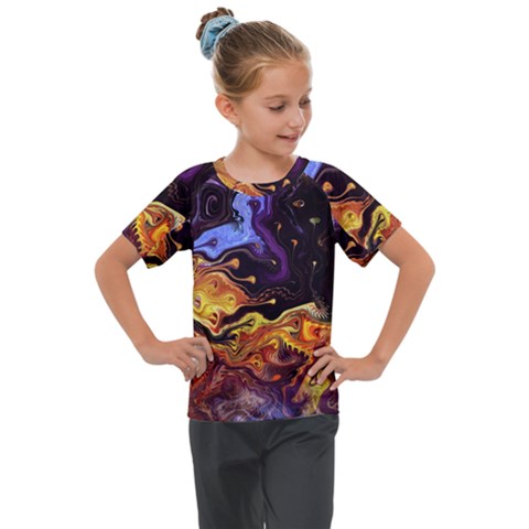 Nebula Starry Night Skies Abstract Art Kids  Mesh Piece Tee by CrypticFragmentsDesign