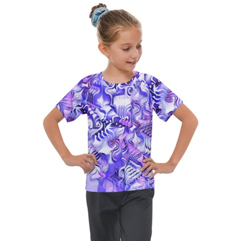 Weeping Wisteria Fantasy Gardens Pastel Abstract Kids  Mesh Piece Tee by CrypticFragmentsDesign