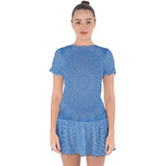 Blue Joy Drop Hem Mini Chiffon Dress by LW41021