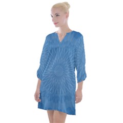 Blue Joy Open Neck Shift Dress by LW41021