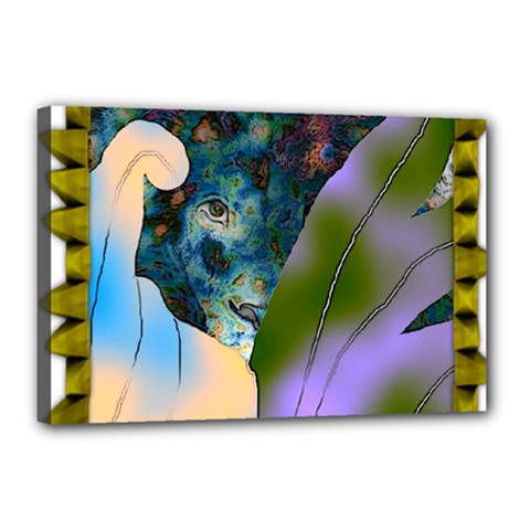 Jungle Lion Canvas 18  X 12  (stretched) by LW41021