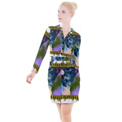 Jungle Lion Button Long Sleeve Dress by LW41021