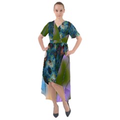 Jungle Lion Front Wrap High Low Dress by LW41021