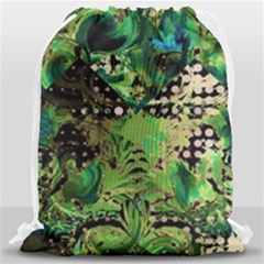 Peacocks And Pyramids Drawstring Bag (large) by MRNStudios