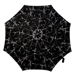 Black And White Splatter Abstract Print Hook Handle Umbrellas (medium) by dflcprintsclothing