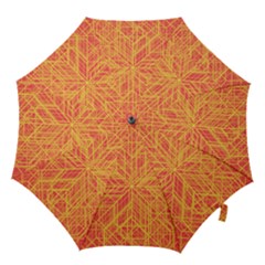 Orange/yellow Line Pattern Hook Handle Umbrellas (large) by LyleHatchDesign
