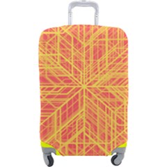 Orange/yellow Line Pattern Luggage Cover (large) by LyleHatchDesign