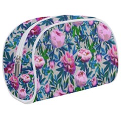Pink Peonies Watercolor Make Up Case (medium) by SychEva