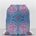 Blue marbling patterns Drawstring Bag (Small) View2