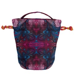 The Dragon s Flames Drawstring Bucket Bag by kaleidomarblingart