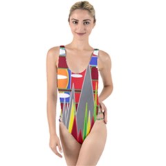 Forrest Sunset High Leg Strappy Swimsuit by LW323