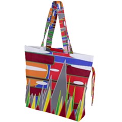 Forrest Sunset Drawstring Tote Bag by LW323
