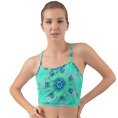 Blue Green  Twist Mini Tank Bikini Top by LW323