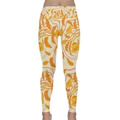 Folk Floral Pattern  Abstract Flowers Surface Design  Seamless Pattern Lightweight Velour Classic Yoga Leggings by Eskimos