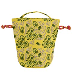 Folk Floral Pattern  Abstract Flowers Surface Design  Seamless Pattern Drawstring Bucket Bag by Eskimos