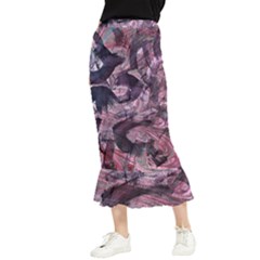  Abstract Marbling Maxi Fishtail Chiffon Skirt by kaleidomarblingart