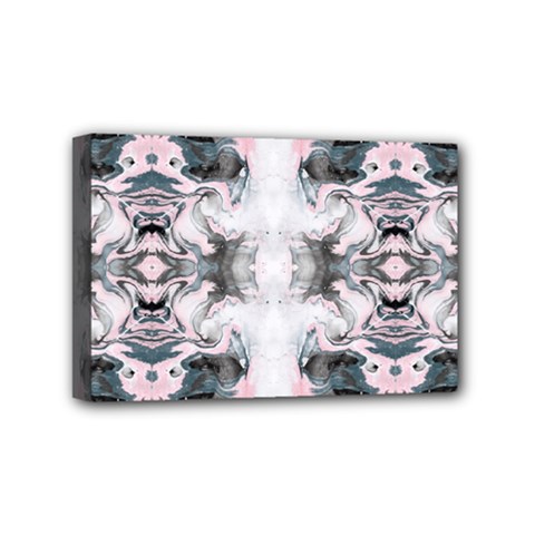 Grey On Pink Marbling Mini Canvas 6  X 4  (stretched) by kaleidomarblingart