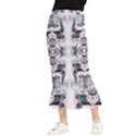 Grey on pink marbling Maxi Fishtail Chiffon Skirt View1