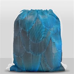 Feathery Blue Drawstring Bag (small) by LW323