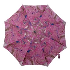 Pink Feathers Hook Handle Umbrellas (large) by kaleidomarblingart