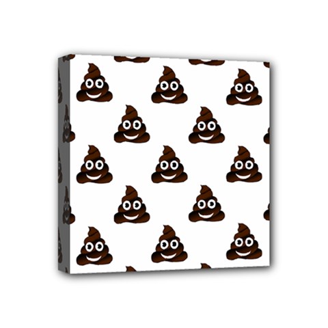 Happy Poo Pattern, Funny Emoji, Emoticon Theme, Vector Mini Canvas 4  X 4  (stretched) by Casemiro