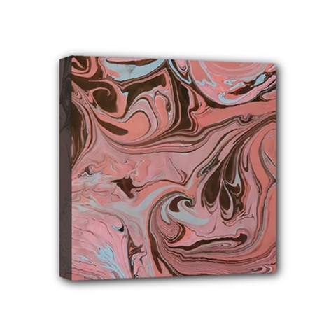Pink Swirls Mini Canvas 4  X 4  (stretched) by kaleidomarblingart