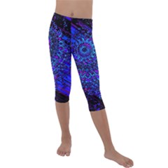 Uv Mandala Kids  Lightweight Velour Capri Leggings  by MRNStudios