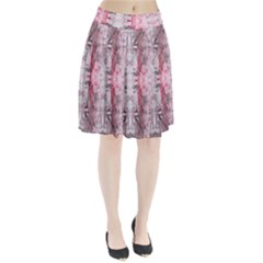 Pink On Grey I Repeats Pleated Skirt by kaleidomarblingart