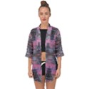 Grey Pink Module  Open Front Chiffon Kimono View1