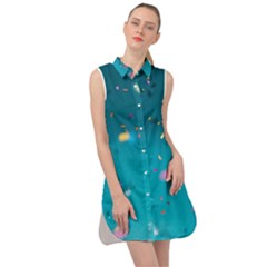 Bluesplash Sleeveless Shirt Dress by LW323