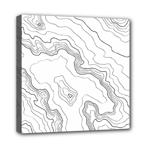 Topography Map Mini Canvas 8  X 8  (stretched) by goljakoff