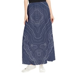 Blue Topography Maxi Chiffon Skirt by goljakoff